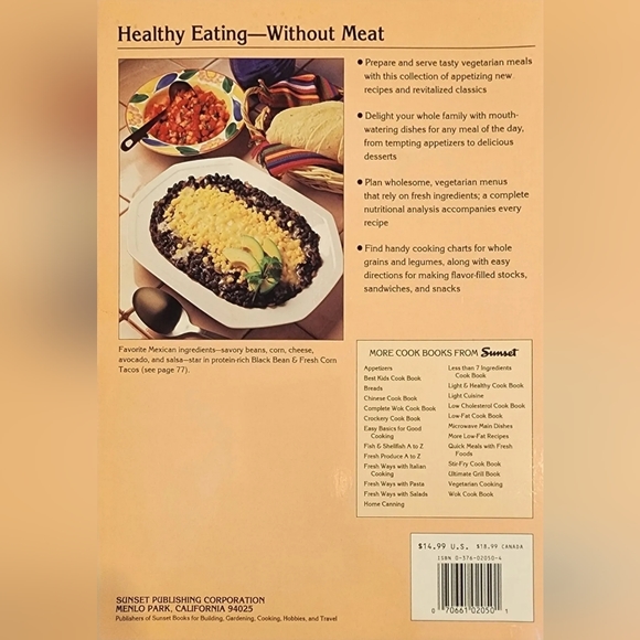 Vegetarian Cookbook - Delicious Recipes for All Occasions by Sunset Complete - Picture 3 of 4